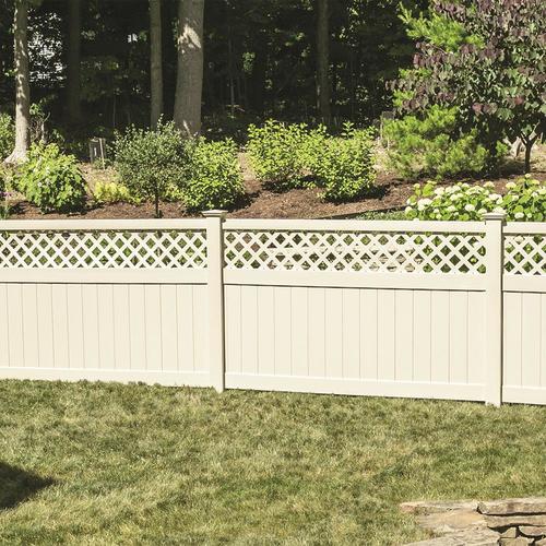 Freedom ReadytoAssemble Conway 5ft H x 8ft W Sand Vinyl LatticeTop