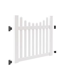 Barrette Outdoor Living Seneca Scallop 5 ft. W x 4 ft. H White Vinyl Un-Assembled Fence Gate
