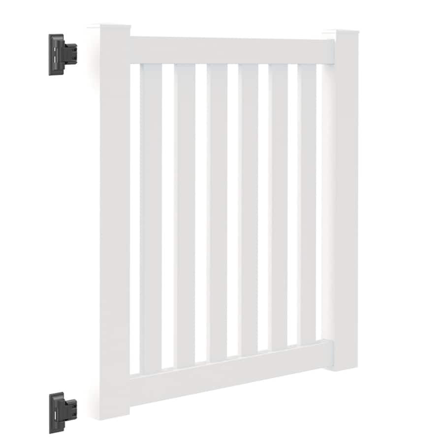 Freedom Durham 4ft H x 4ft W White Vinyl Fence Gate in the Vinyl