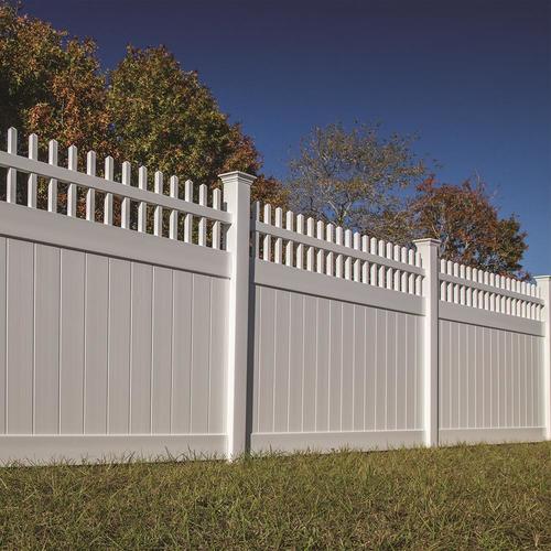 Freedom Wakefield 6ft H x 8ft W White Vinyl Fence Panel in the Vinyl