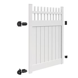Barrette Outdoor Living Carson 5 ft. x 6 ft. White Vinyl Open Picket Fence Gate