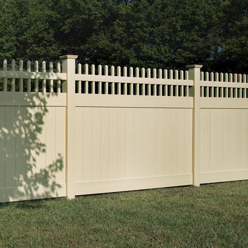Freedom Wakefield 6ft H x 8ft W Sand Vinyl Fence Panel in the Vinyl