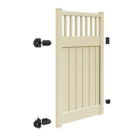 Barrette Outdoor Living Rainier 4 ft. x 6 ft. Sand Vinyl Closed Picket Fence Gate
