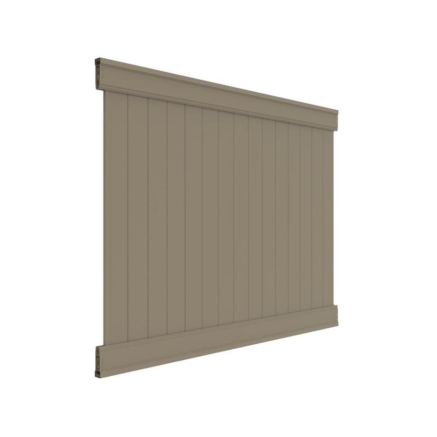 Freedom Emblem 6-ft H x 8-ft W Khaki Vinyl Flat-Top Fence Panel in the ...