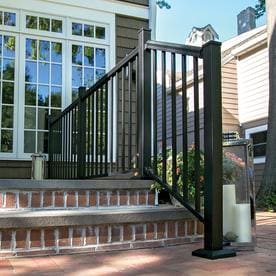 Barrette Outdoor Living VersaRail Cambridge 6 ft. x 36 in. Matte Black Aluminum Decorative Rail Stair Kit