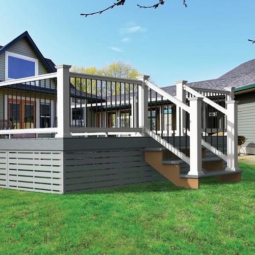 Freedom Prescot 8 Ft X 3 In X 3 Ft White Pvc Deck Stair Rail Kit With
