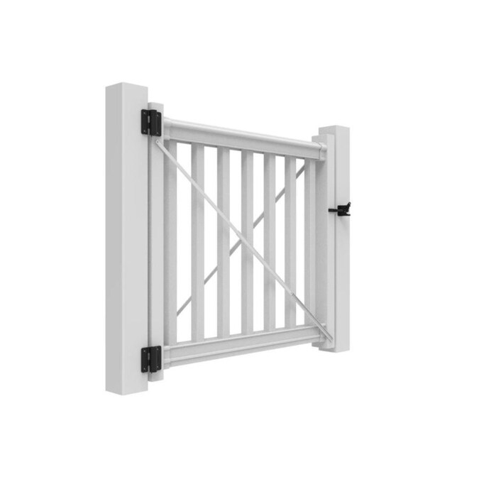 Freedom 48in L x 36in H White PVC Deck Railing Gate in the Deck Gates department at