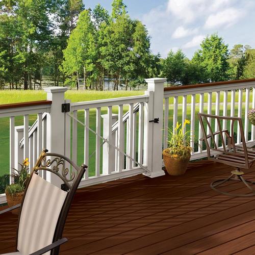 Freedom Prescot In L X In H White Pvc Deck Railing Gate In The Deck Gates Department At