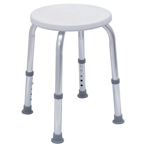 DMI White/Chrome Plastic Freestanding Shower Seat at