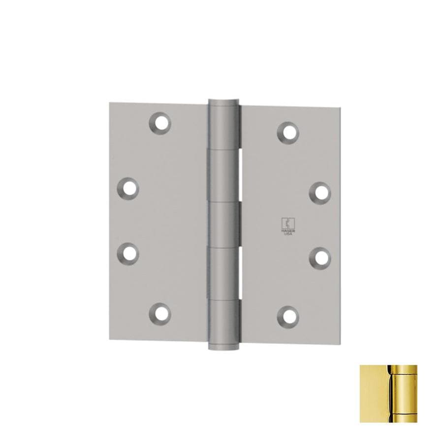 Hager 4-1/2-in Polished Brass Mortise Door Hinge