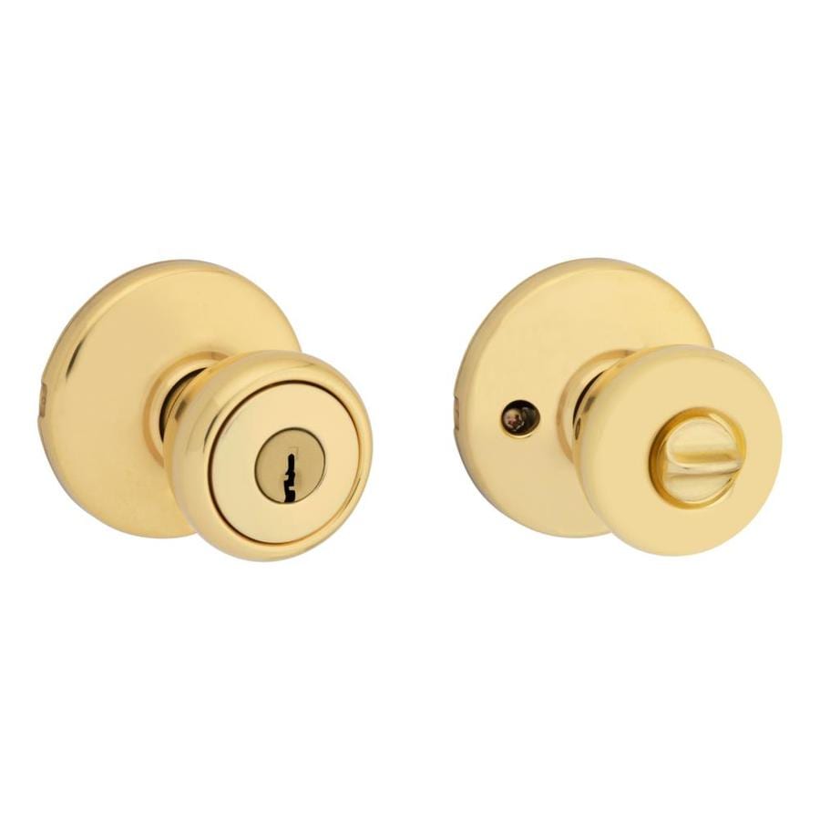 Kwikset Security Tylo Polished Brass Keyed Entry Door Knob at