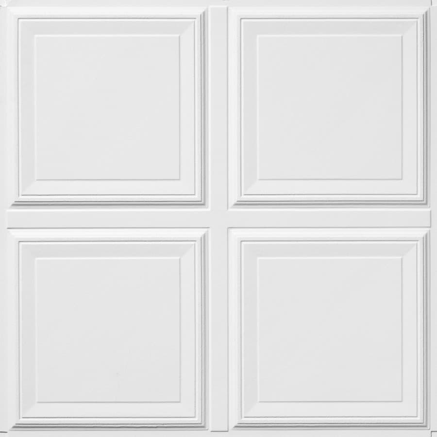 Common 24 In X 24 In Actual 23 735 In X 23 735 In Raised Panel Homestyle 6 Pack White Patterned 15 16 In Drop Acoustic Panel Ceiling Tiles