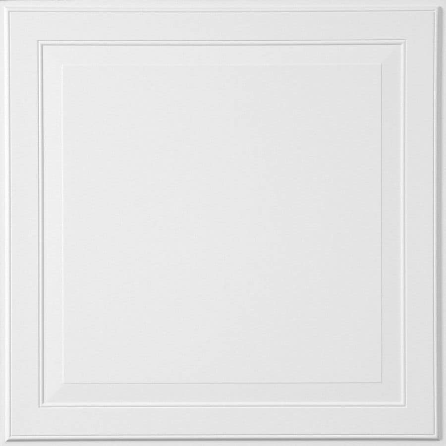 Common 24 In X 24 In Actual 23 735 In X 23 735 In Single Raised 6 Pack White Patterned 15 16 In Drop Acoustic Panel Ceiling Tiles