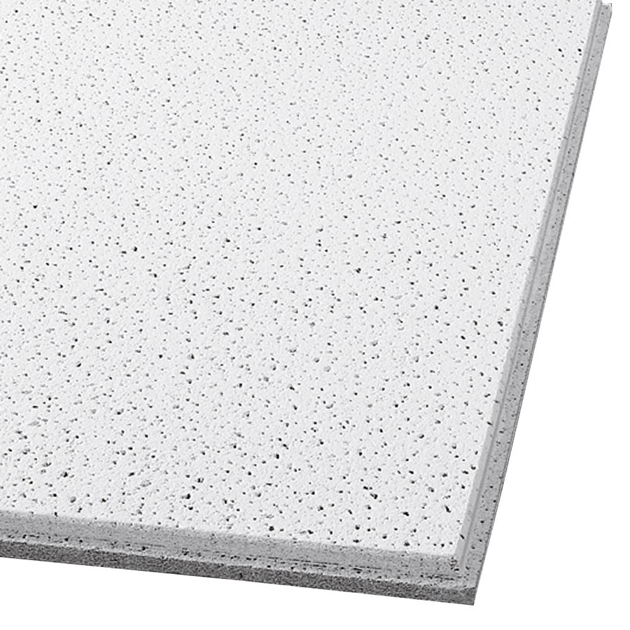 Common 24 In X 24 In Actual 23 704 In X 23 704 In Fine Fissured Contractor 16 Pack White Fissured 15 16 In Drop Acoustic Panel Ceiling Tiles