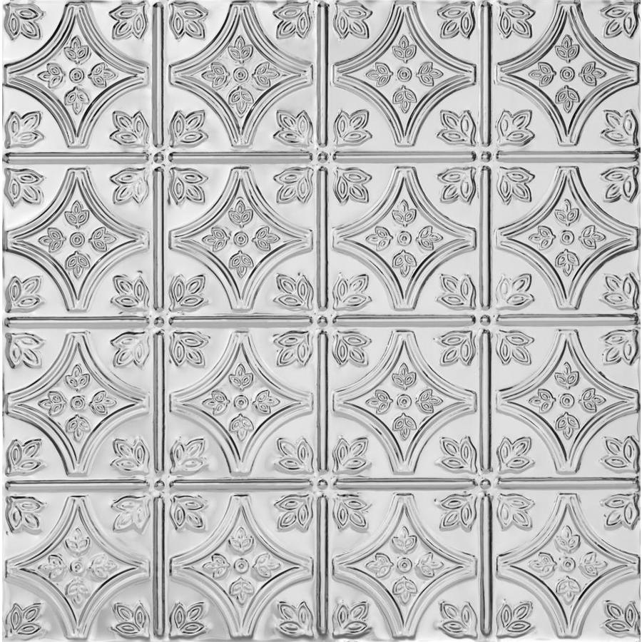 Armstrong Ceilings 24in x 24in Metallaire Small Floral Circle Chrome Metal/Tin 15/16in Drop