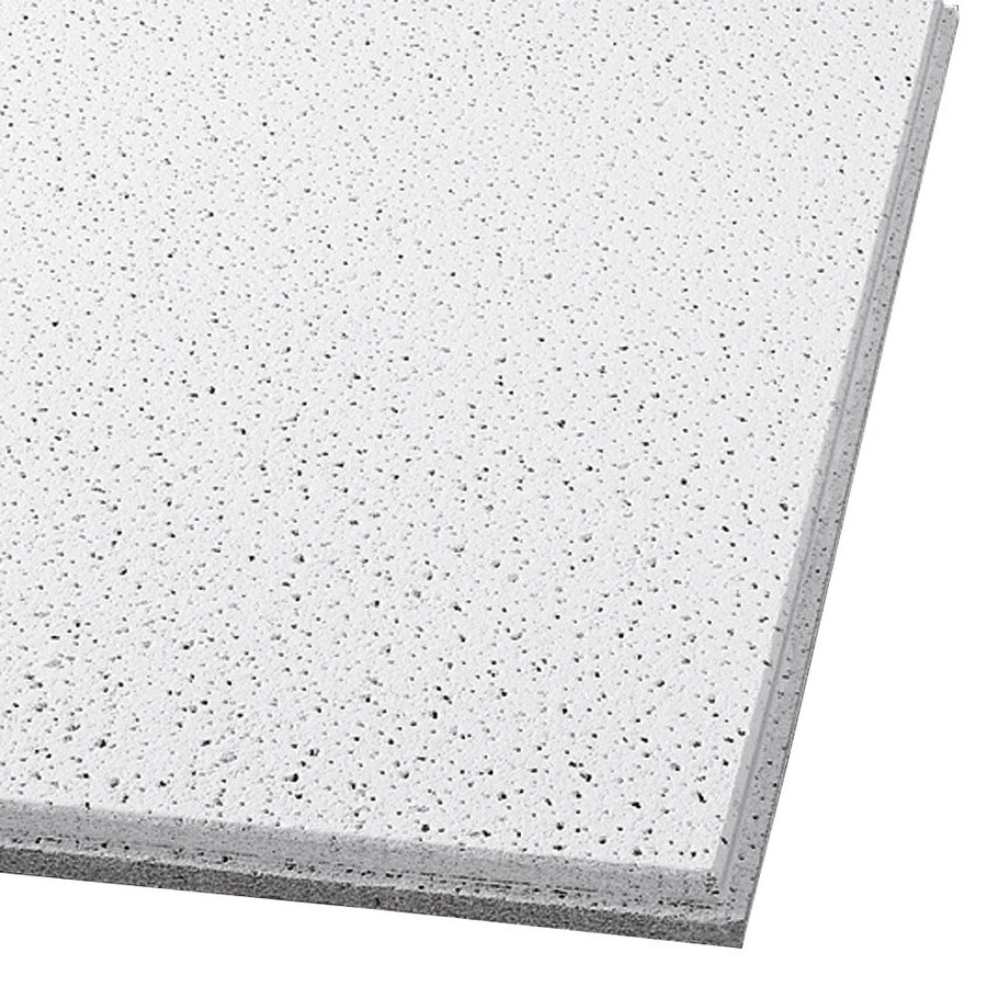 Armstrong Ceilings 1835 (Common: 24-in x 24-in; Actual: 23.781-in x 23.781-in) Fine Fissured 12-Pack White Fissured 9/16-in Drop Acoustic Panel Ceiling Tiles