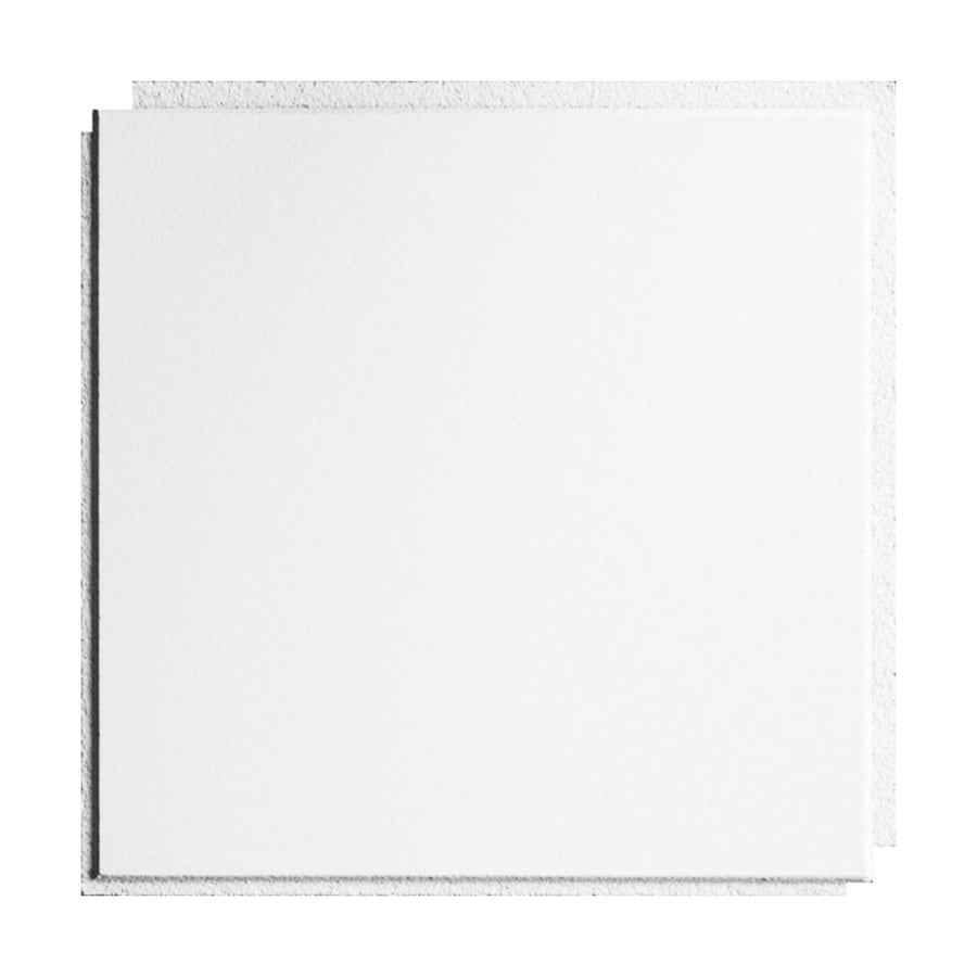 Common 12 In X 12 In Actual 11 985 In X 11 985 In Washable White 40 Pack White Smooth Surface Mount Acoustic Tile Ceiling Tiles