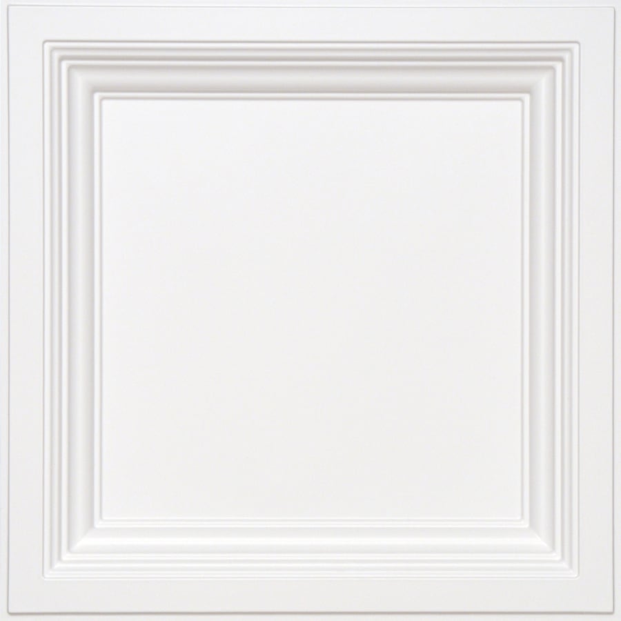 Common 24 In X 24 In Actual 23 75 In X 23 75 In Easy Elegance White Coffered 15 16 In Drop Panel Ceiling Tiles