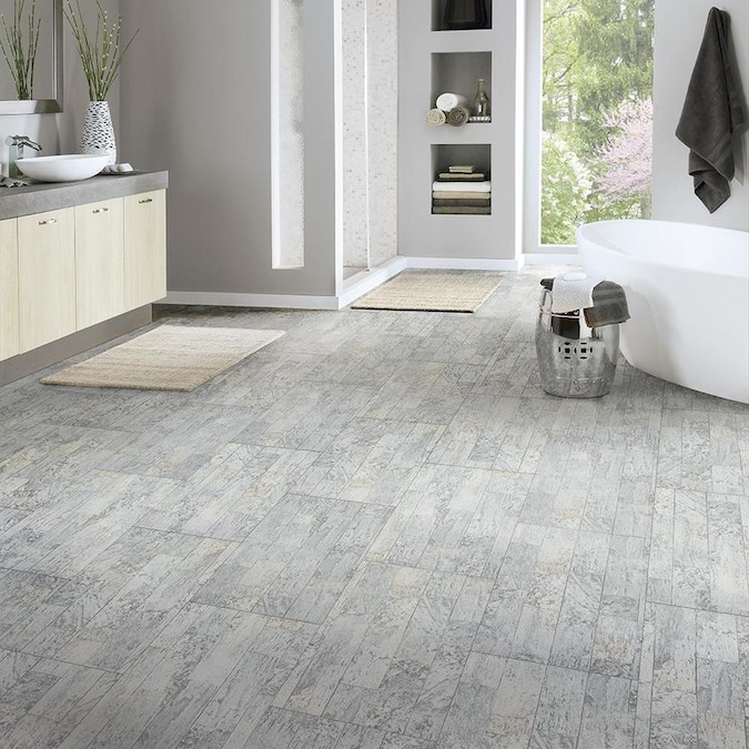 Armstrong Flooring Terraza 12x24 12in x 24in Sand Dollar Peel and Stick Vinyl Tile in the