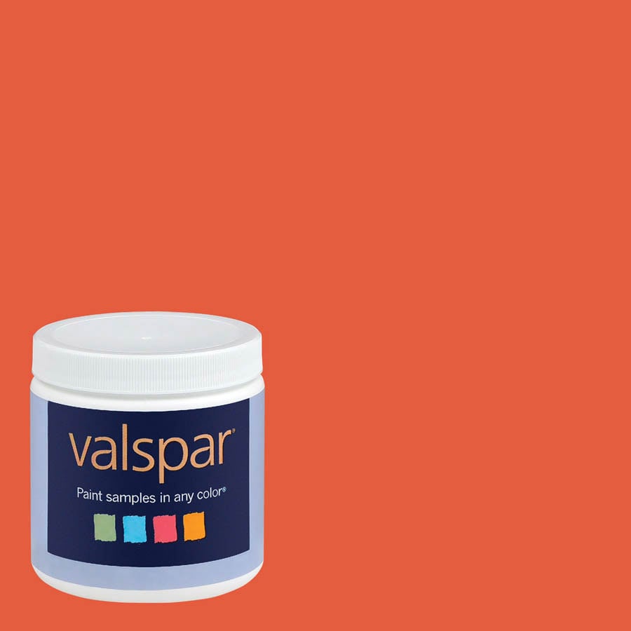 Valspar Vivid Orange Interior Satin Paint Sample at Lowes.com