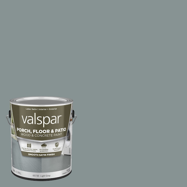 Valspar Light Gray Satin Exterior Porch And Floor Paint 1 Gallon In The Department At Com - Lowe S Concrete Paint Color Chart