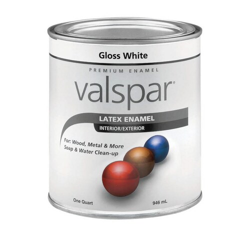 Valspar Gloss Gloss White Enamel Interior/Exterior Paint (1Quart) at