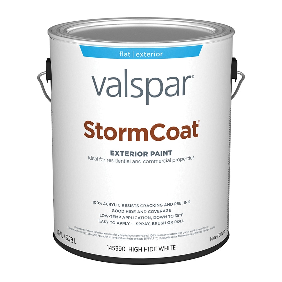 Valspar Pro Storm Coat Flat White Exterior Paint Actual Net