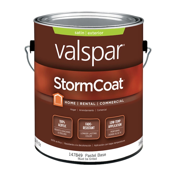 Valspar Satin Storm Coat White Exterior Tintable Paint (1Gallon) in the Exterior Paint
