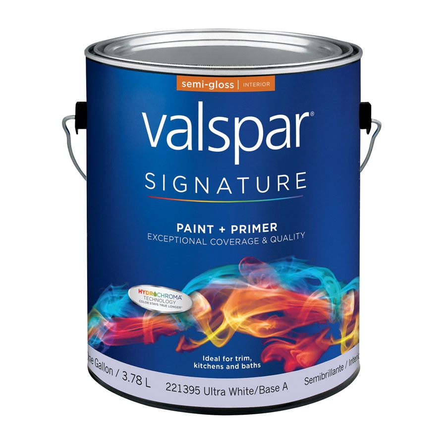 Valspar Signature White SemiGloss Latex Interior Paint and Primer in One (Actual Net Contents