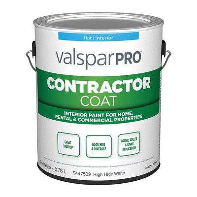 Valspar Pro Contractor Coat Flat High Hide White Paint Actual Net