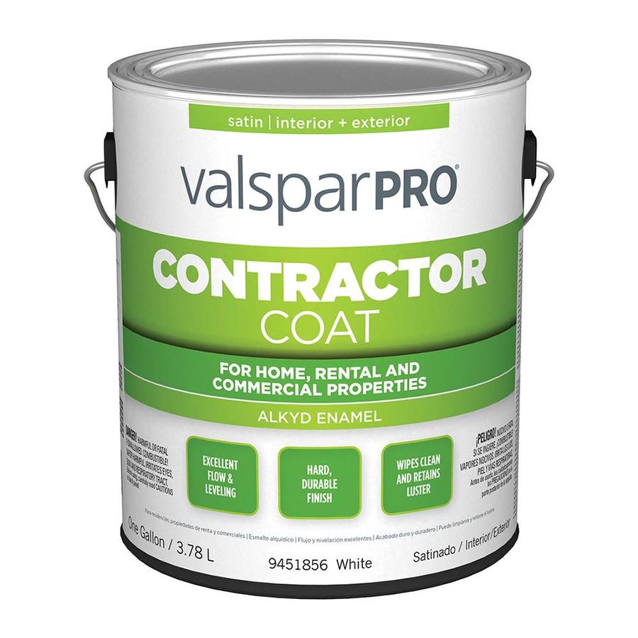 Pro Contractor Coat Satin White Oil Based Enamel Paint Actual Net Contents 128 Fl Oz