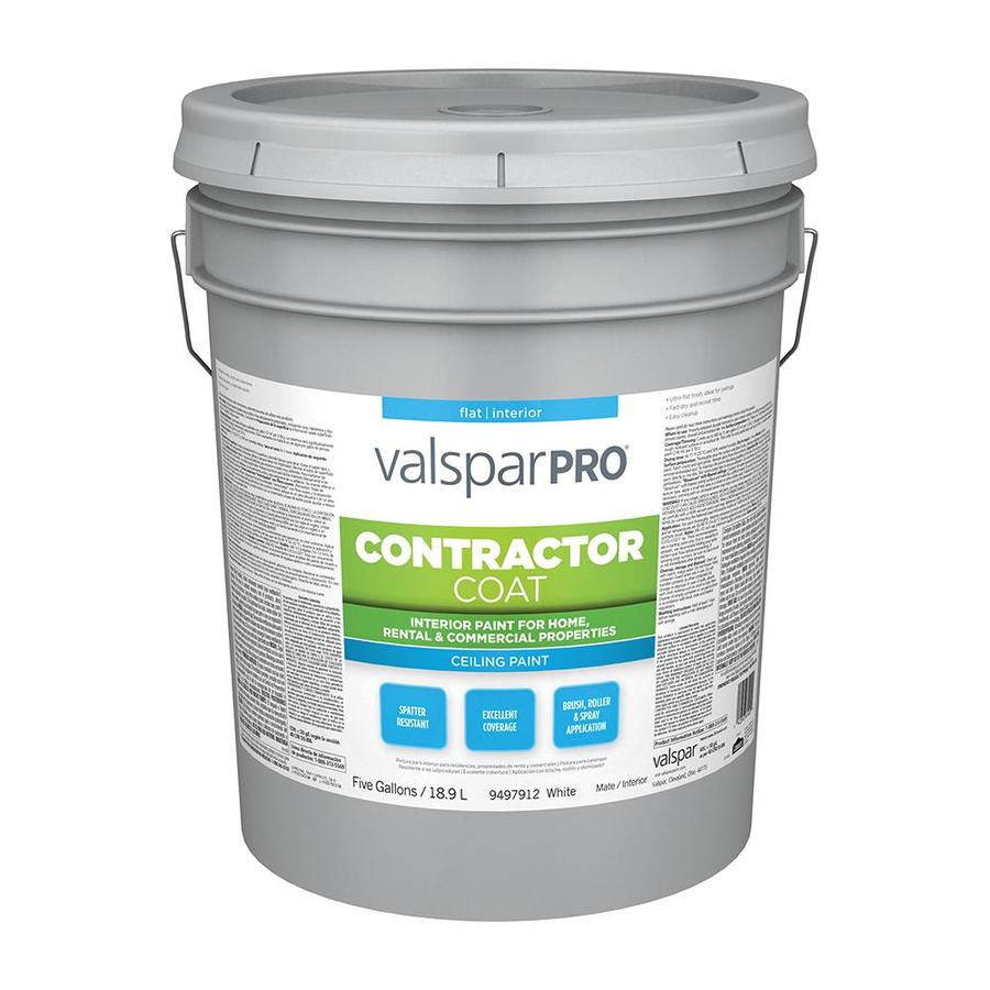 Valspar Pro Contractor Coat Flat Ceiling White Paint Actual Net