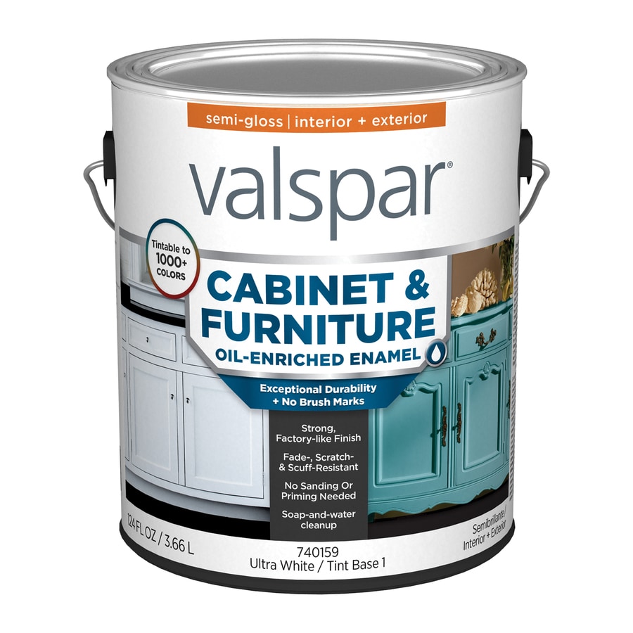 Shop Valspar Furniture Paint and Cabinet Enamel at Lowes.com - Valspar Cabinet Enamel Semi-Gloss Latex Interior Paint (Actual Net  Contents: 124-