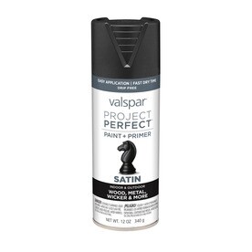 Valspar Project Perfect Black Fade Resistant Enamel Spray Paint (Actual Net Contents: 12-oz)