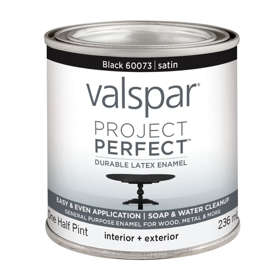 Shop Valspar Project Perfect Black Satin Latex Enamel Interior/Exterior