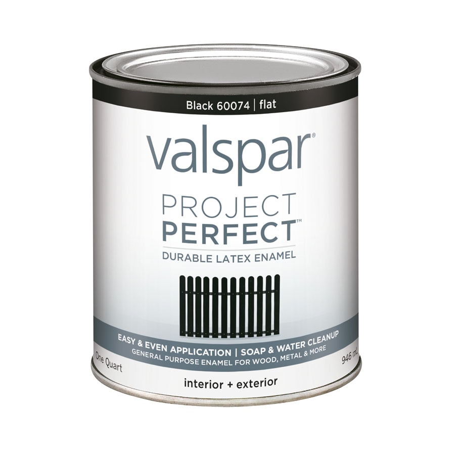 Valspar Project Perfect Black Flat Latex Enamel Interior Exterior Valspar Project Perfect Black Flat Latex Enamel Interior Exterior Paint Actual Net Contents 32 Fl Oz
