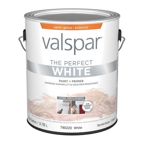 Valspar Semi-Gloss Perfect White Exterior Paint (1-Gallon) In The ...