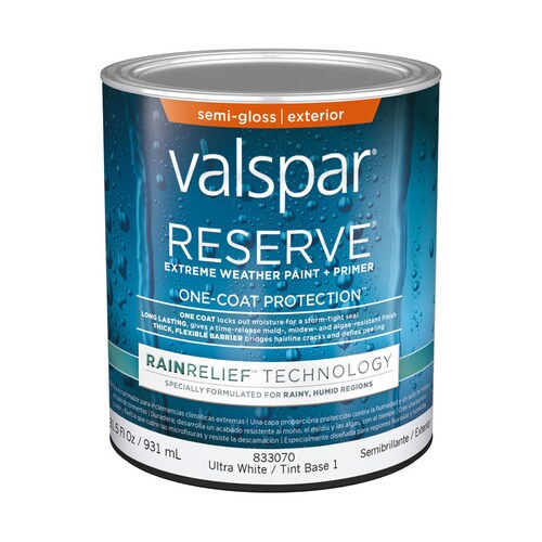 Valspar Reserve Rain Relief Semi-Gloss Latex Exterior Paint (Actual Net ...