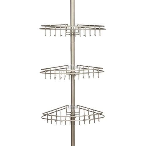 Kenney 3 Tier Stainless Steel Spring Tension Shower Corner Pole