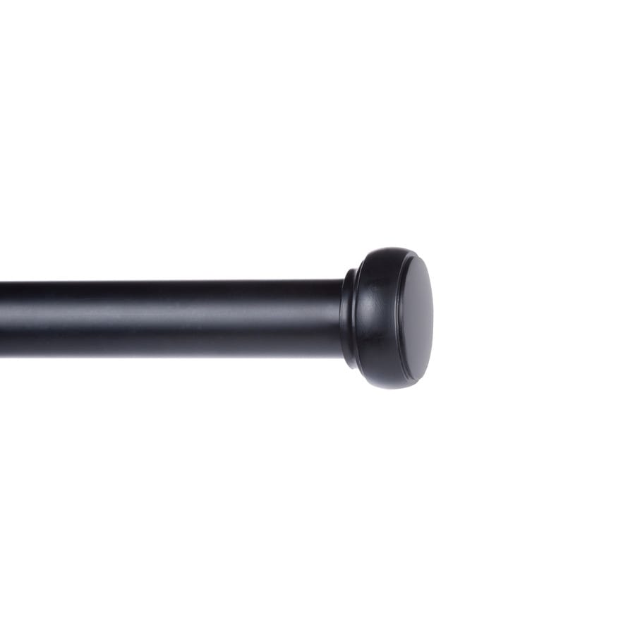 Kenney Tropez 72 In To 144 Black Steel Single Curtain Rod 144 In Black Steel Single Curtain Rod