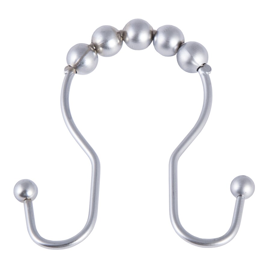 Kenney White Double Shower Curtain Hooks 12-Pack White