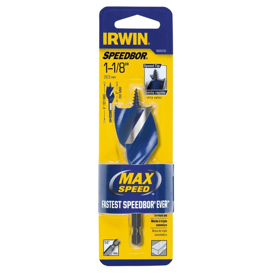 IRWIN Speedbor Max 11/8in Woodboring TriFlute Drill Bit at