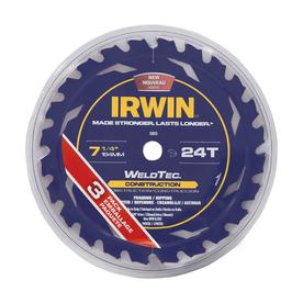 IRWIN WeldTec Construction 3-Pack 7-1/4-in 24-Tooth Carbide Circular Saw Blade Set