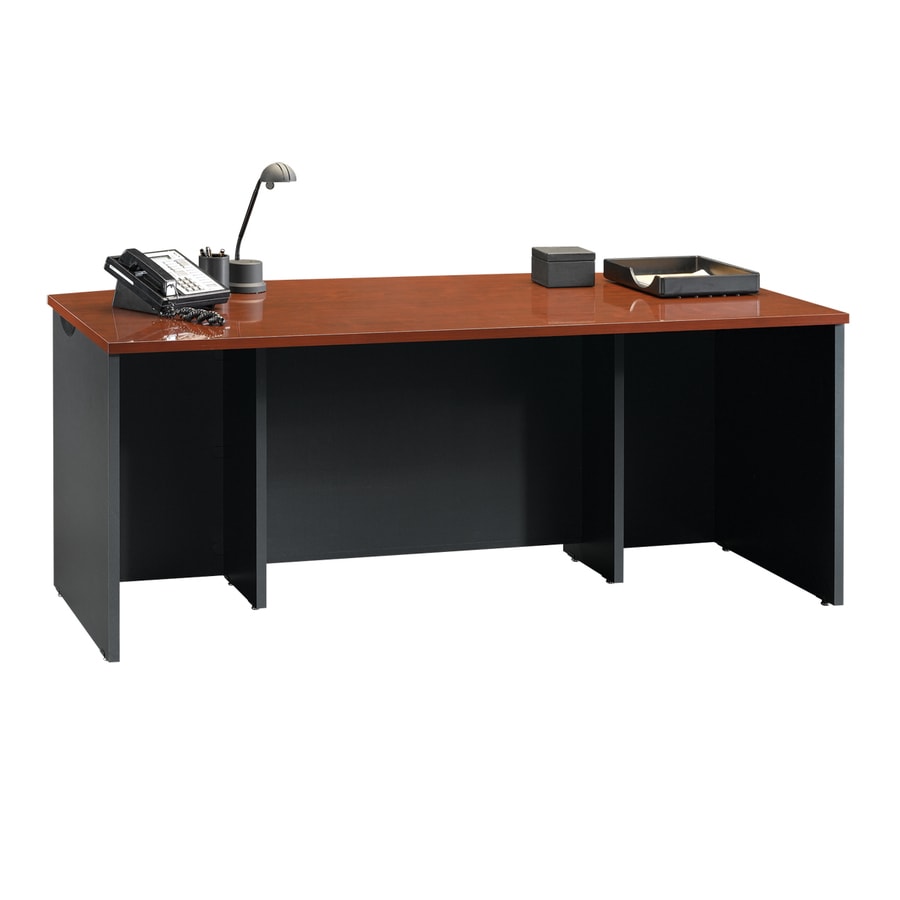 Sauder Via Classic Cherry Soft Black Executive Desk At Com Sauder Via Classic Cherry Soft Black Executive Desk