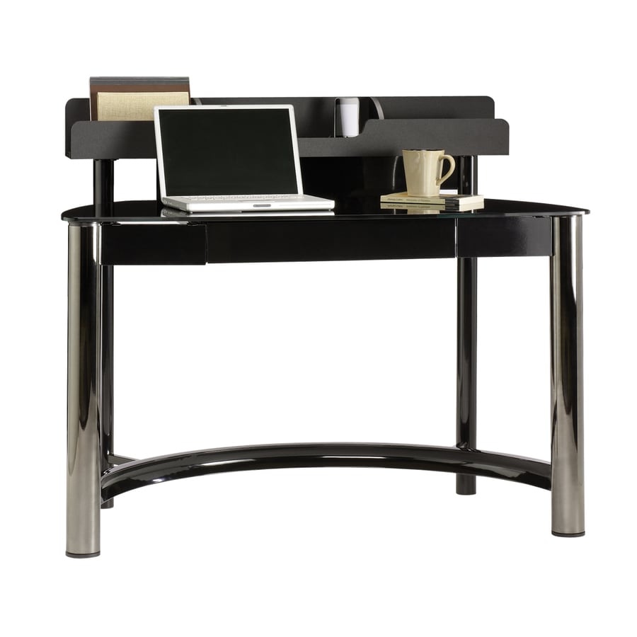 Sauder Chroma Black Chrome Glass Computer Desk At Com Sauder Chroma Black Chrome Glass Computer Desk