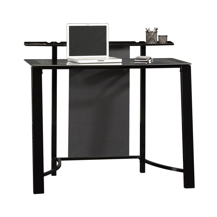 Sauder Mirage Black Clear Glass Laptop Desk At Com Sauder Mirage Black Clear Glass Laptop Desk