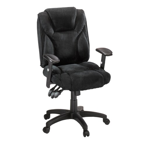 Sauder Black Microsuede Task Office Chair at Lowes.com