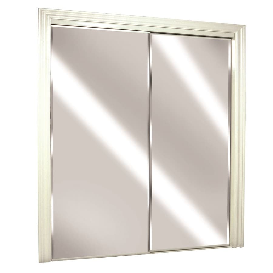 Glass Mirror Flush Steel Sliding Closet Door Hardware Included Common 48 In X 80 In Actual 48 In X 78 In