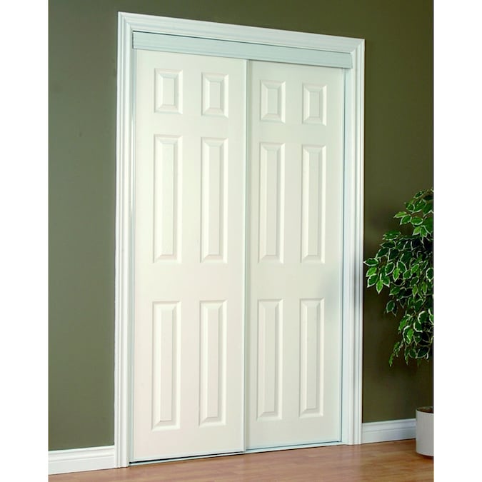 Reliabilt 60 In X 80 In White 6 Panel Steel Sliding Closet Door Hardware Included In The Closet Doors Department At Lowes Com