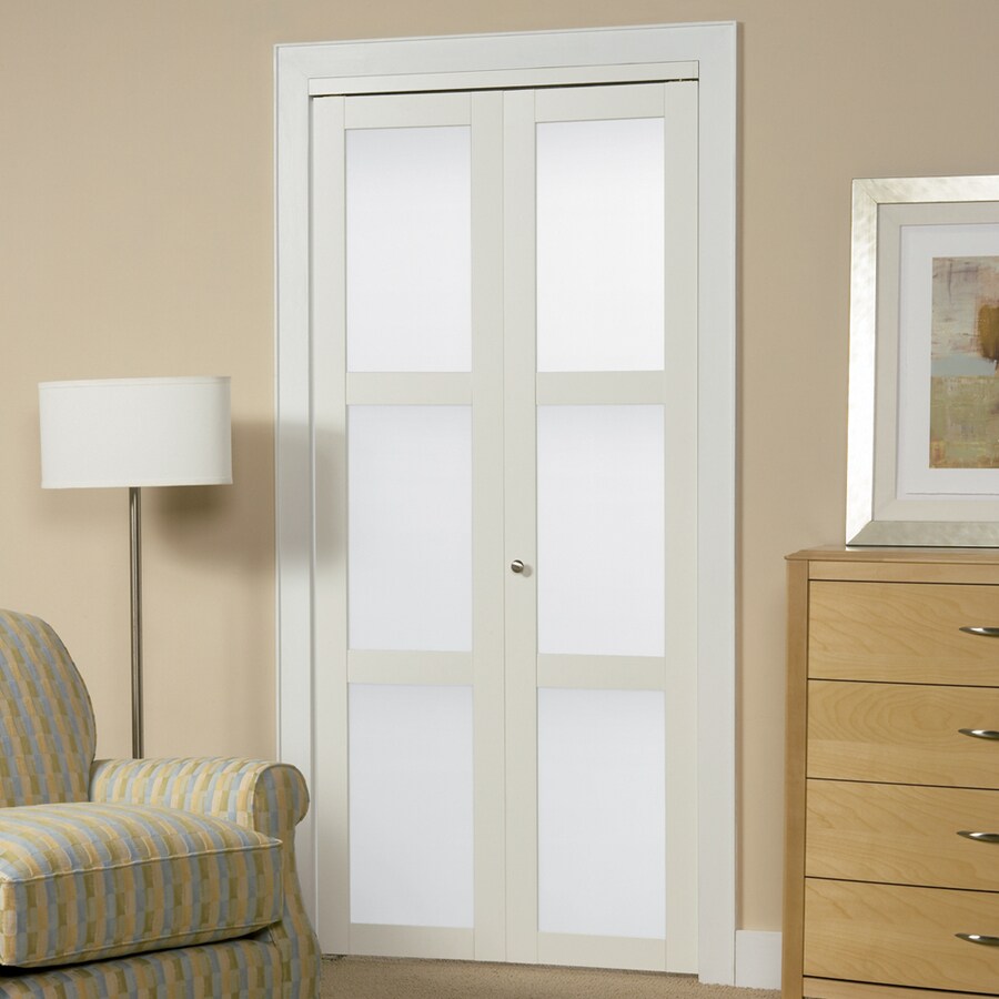 RELIABILT 36-in x 80-in Off White Frosted Glass Prefinished Mdf Closet ...